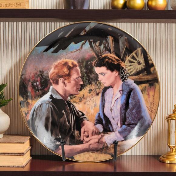 Gone With The Wind Scarlett & Ashley After The War Collector Plate with Box - Picture 1 of 7